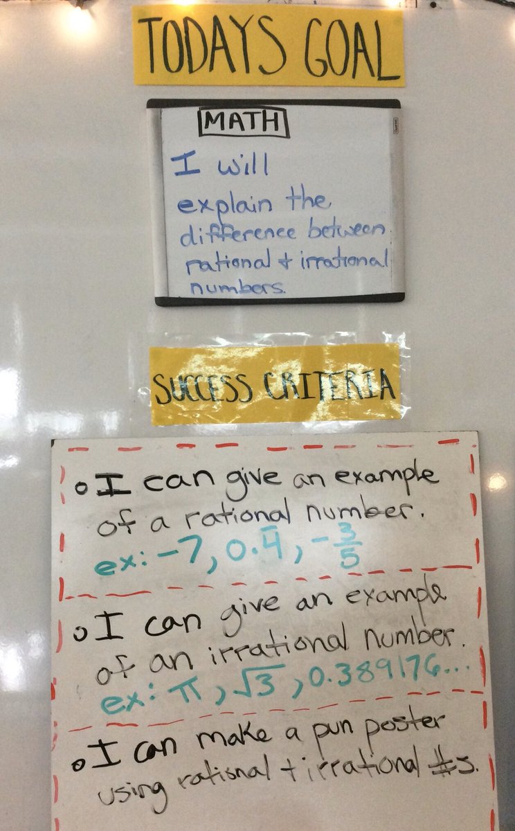 ESwinemer's tweet image. When everyone knows where they are going, it makes it that much easier to get there! Some great #learningtargets @EllenvaleJrHigh! #mathgoals #HRCEmath