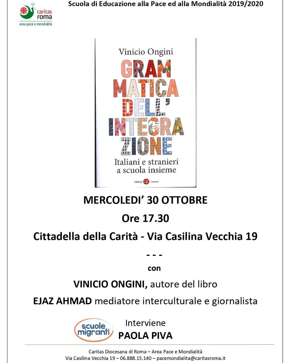 AndreaGuerrizio's tweet photo. #caritasroma #pace #mondialita #scuoladipace #integrazione #intercultura #30ottobre #ongini #grammatica https://t.co/tKKravchcO
