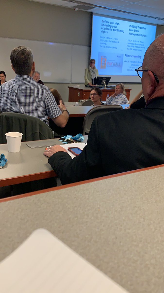 aliweths's tweet photo. Hearing about experiences on campus! A fullsome discussion at today’s academic panel. #OpenAccessWeek2019 https://t.co/LB99JY1LeR