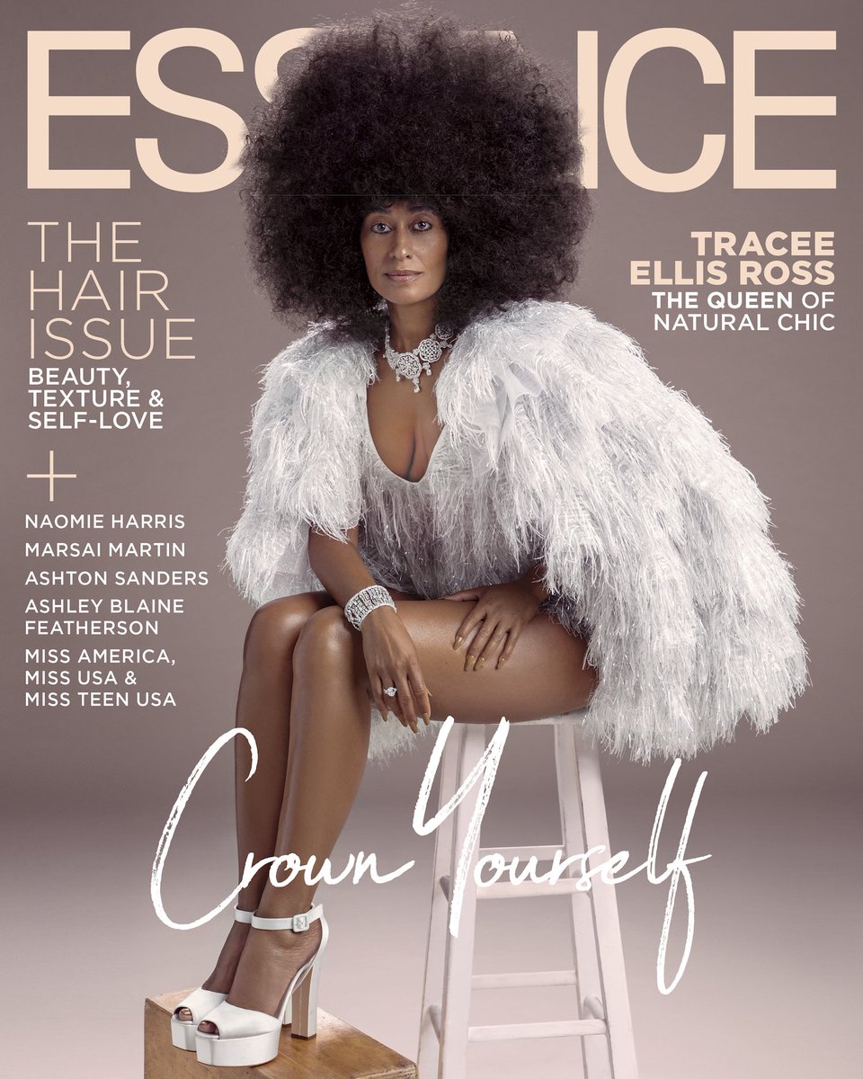 Essence's tweet photo. What was your favorite part of our October issue? Was it our cover story with @TraceeEllisRoss? Our feature with Miss USA, Miss Teen USA, and Miss America? Or something else? https://t.co/aubhdqQrbk