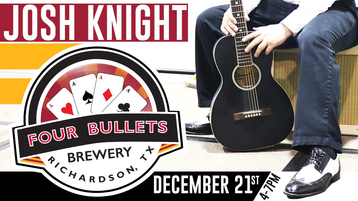 JoshKnightBand's tweet image. Performing on December 21st at the Four Bullets Brewery in Richardson, TX... Come out and enjoy the sounds of the 30's as I promote my new delta blues album: SESSIONS AT THE GUNTER HOTEL in Historic San Antonio. @GunterHotel @thedeltablues @HistoricSanAntonio @FourBulletsBrew