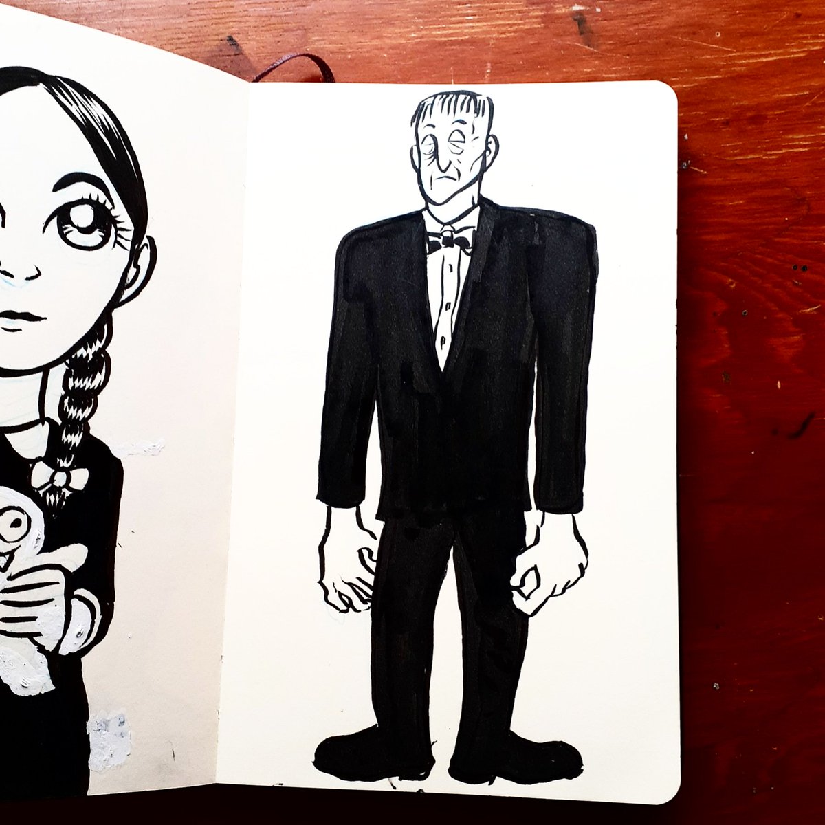 #inktober2019 23/31

Largo / Lurch.

#moleskineartjournal #pentelpocketbrush #cuiloaink #AddamsFamily #LurchAddams #CharlesAddams