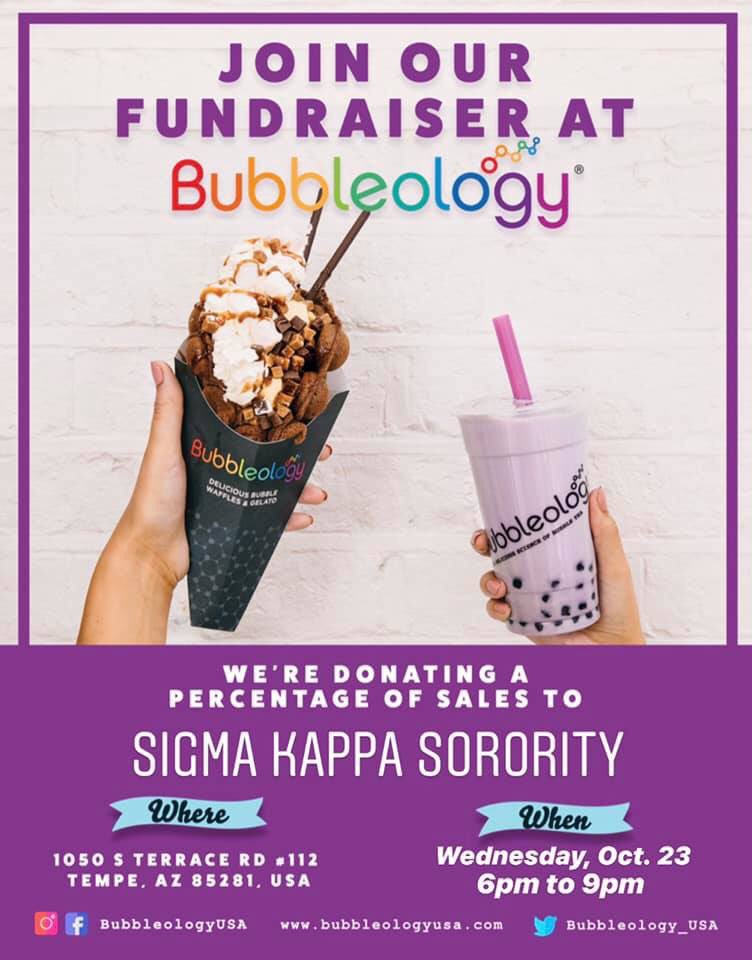 We have 2 fundraisers tonight for our Philanthropy Week🍗🍦 Check out the flyers for details, don’t forget to tell them you’re with Sigma Kappa!💜🤩🕊