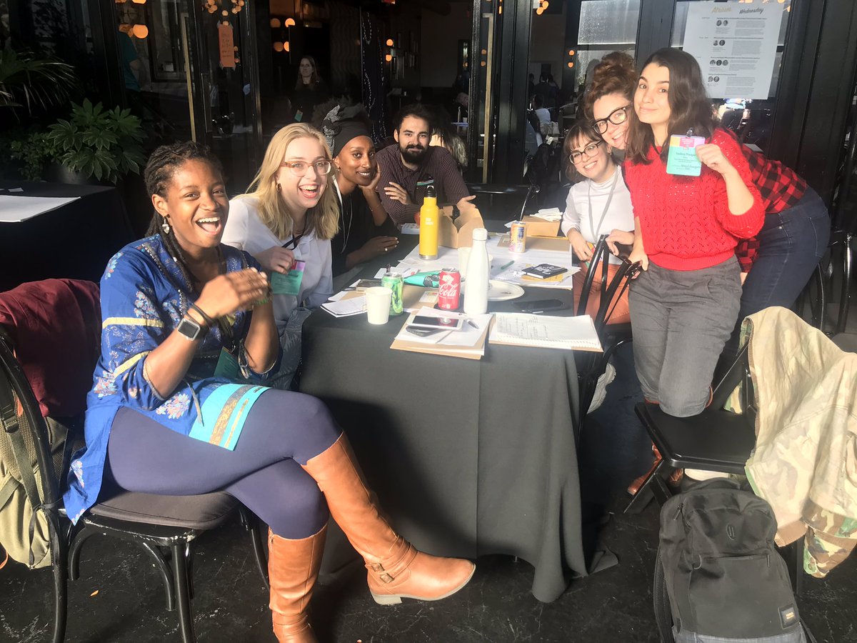 brazooklyn's tweet photo. This is not a Social J table at @wearehearken’s Engagement Innovation Summit. Well, maybe it is. #HearkenSummit #NewmarkJ19 #NewmarkJSchool https://t.co/JkyaItdZ7H