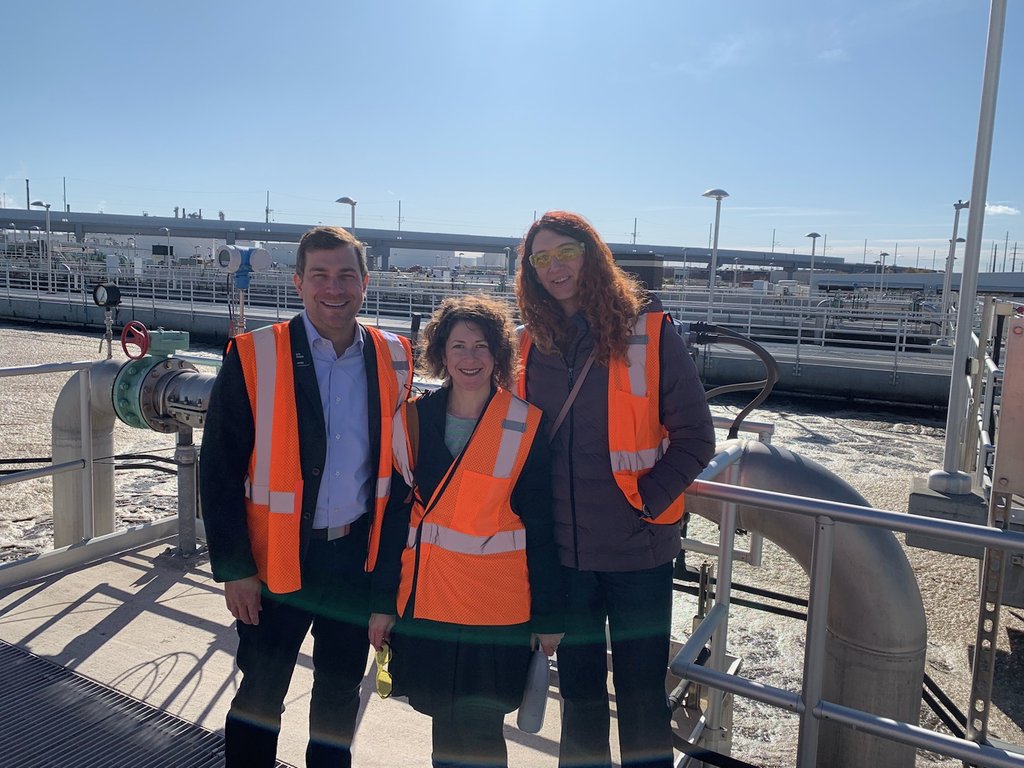 BriannaForCO's tweet photo. Ever wonder what happens after you flush the toilet? We got to tour #WMRD to find out! WMRD is the largest waste treatment facility between Chicago and LA! Lots of new tech being used to increase efficiency and compliance. Thanks for showing us around! https://t.co/JIrraVnQCM