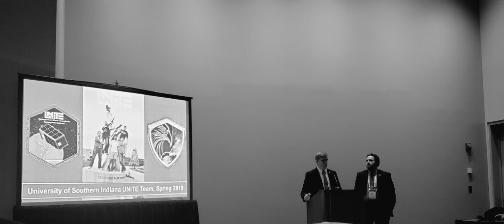 UNITECubeSat's tweet image. Ryan Loehrlein and Nathan Kalsch present the UNITECubeSat project at IAC #NASA #USI #Space