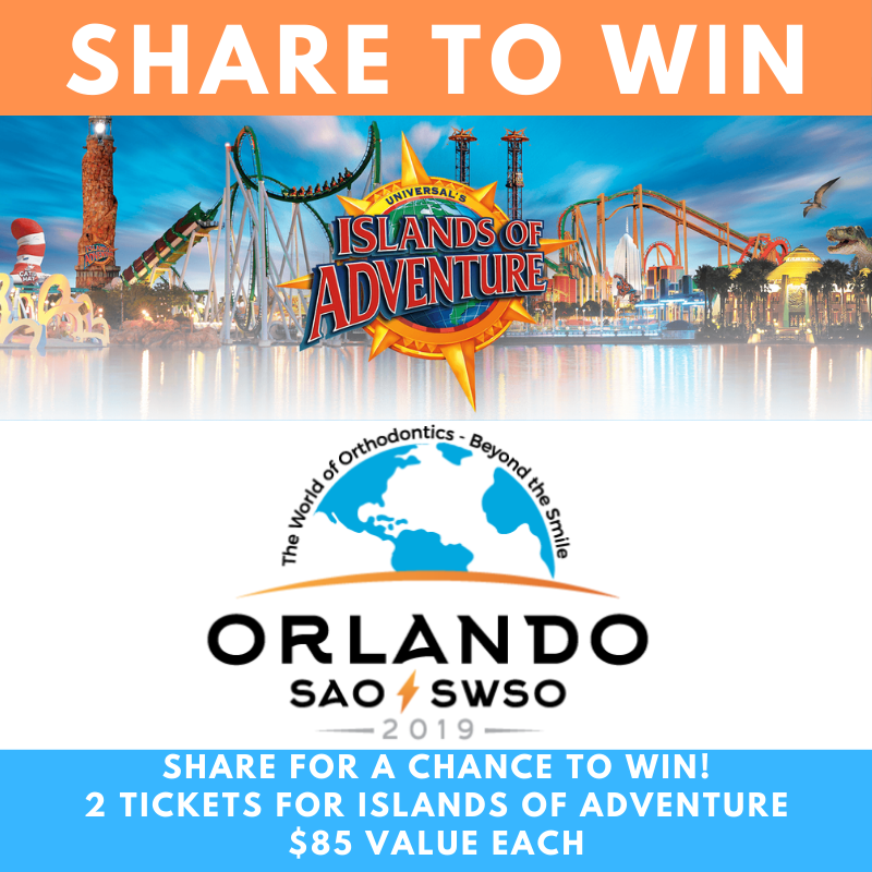 Attending #BeyondTheSmile2019SWSOSAO? Enter to win TWO FREE TICKETS to our exclusive party at <a href="/UniversalORL/">Universal Orlando Resort</a>'s #IslandsOfAdventure! 

Enter to win: 
* “Like” our Facebook page: facebook.com/swsoortho
* “Share” this post: buff.ly/2Jf79K8

#BTS2019SWSOSAO