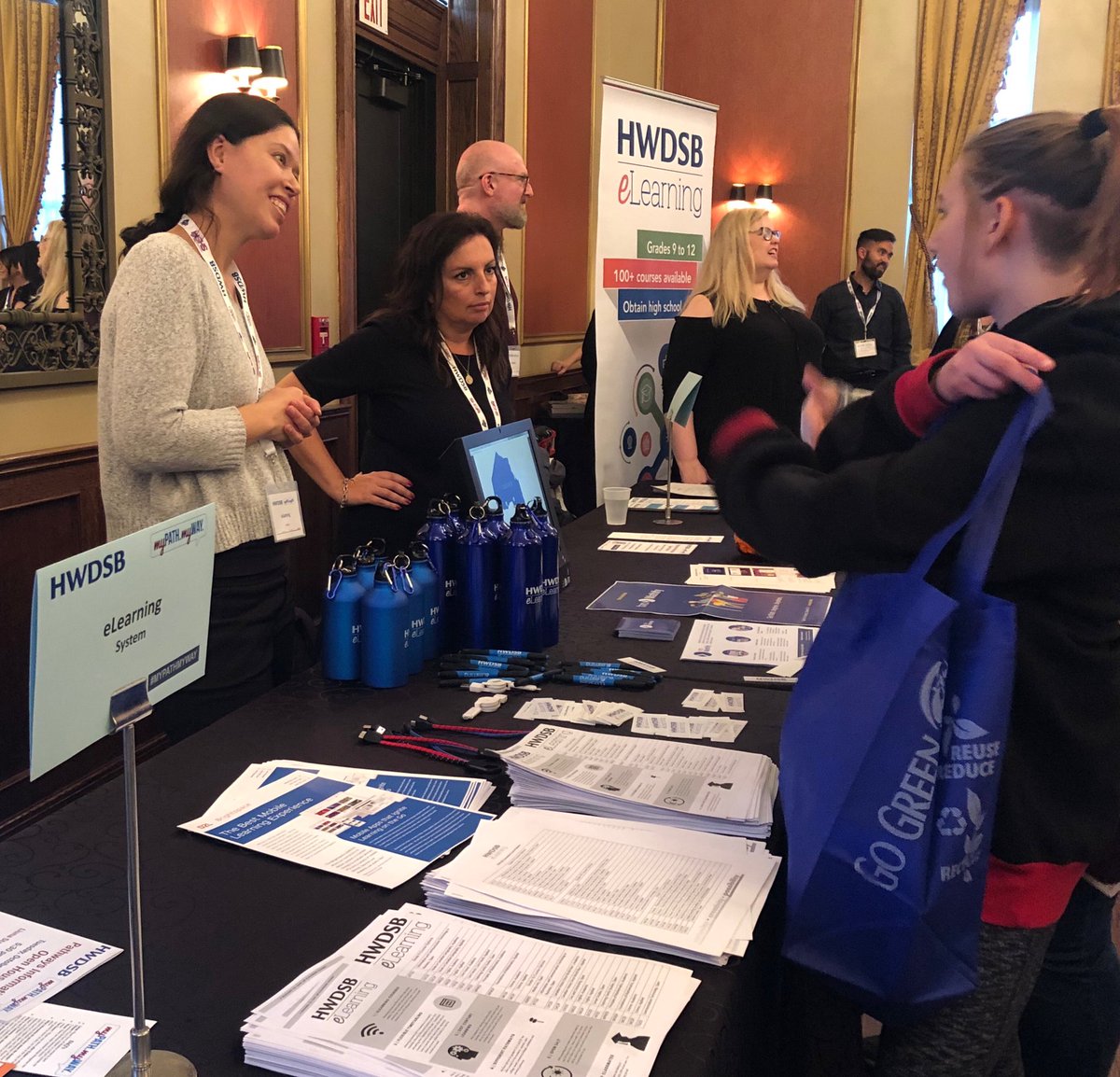 mrjallison's tweet image. Great night at My Path, My Way! Thank you to the organizers who put it all together. We were really proud to showcase the @HWDSB_eLearning program! Big thanks to the teachers who came out to support our table and discuss their courses @connjohnolly @McKegger @marwylie_wylie