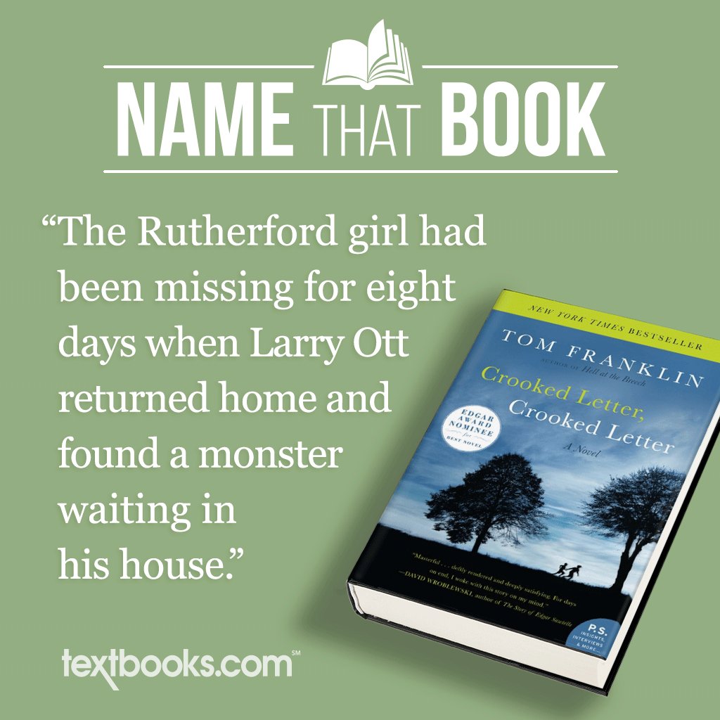 Textbooks's tweet image. Did you #NameThatBook from just the first line? Seems like a good one to read on a creepy autumn night.