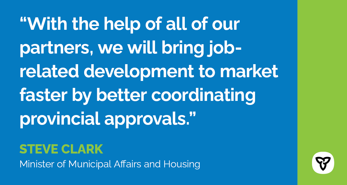 ONmunicipal's tweet photo. By improving the provincial approvals process, we will be able to bring job-related development to market faster.
#LandUseON https://t.co/VPpWTitGuW