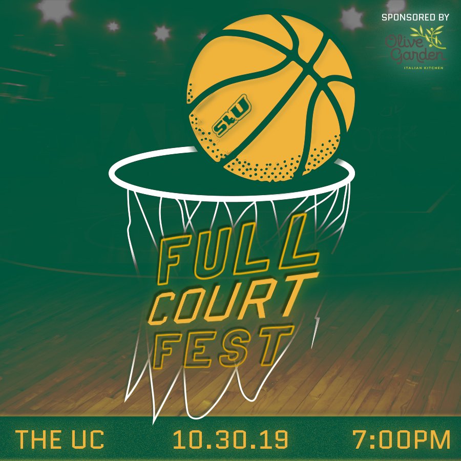 TheRoarSLU's tweet photo. Full Court Fest, sponsored by Olive Garden, is the annual Southeastern basketball tip-off event for students.  Come out to the University Center for a night of food, fun, prizes and lots of Southeastern basketball! https://t.co/u9zRkL9g9K