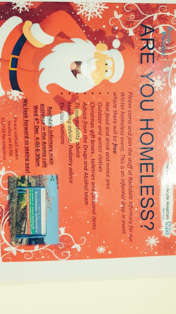 Its getting to that time of year again were we ask for your help and donations for our homeless event .. 
please drop off to wolstenholme unit many thanks 🙏 #homeless #lessfortunate #letsmakeadifference @Jacquel00384360 @BuryRochCO_NHS @NCAlliance_NHS