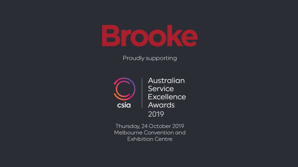 Good luck to all the nominees at tonight’s Australian Service Excellence Awards. The Brooke team are looking forward to sharing the night and presenting the Customer Service Project of the Year - Customer Integration award. bit.ly/32GKa2B #ASEA2019 #CSIA #customerservice