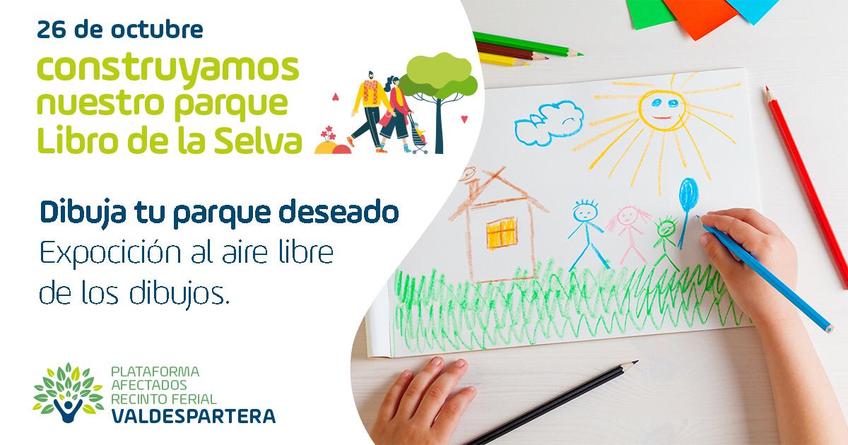 El próximo sábado 26 a las 11h os invitamos a participar en la reivindicación el parque "Libro de la Selva".

Una de las actividades será una exposición  con dibujos de nuestros niños bajo el lema: imagina tu parque "Libro de la Selva". ¡Traer la propuesta de vuestros niños!