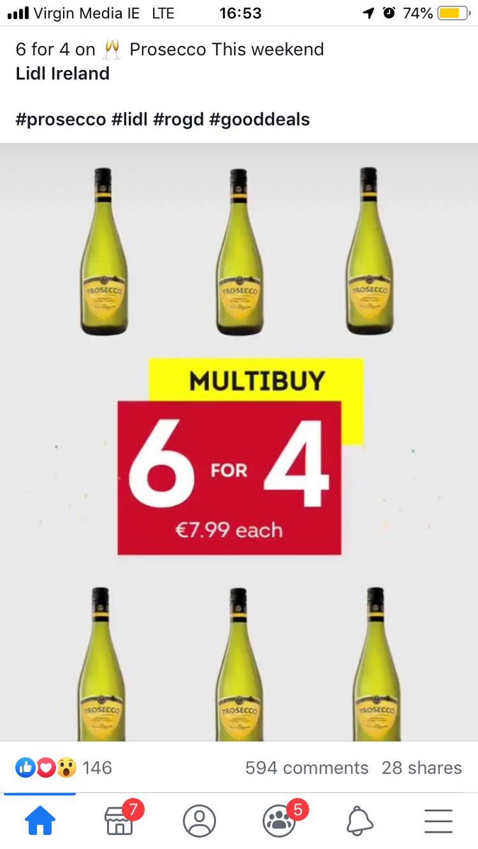 When <a href="/lidl_ireland/">Lidl Ireland</a> has saved the day and turned all the water we can’t drink in to (sparkling) wine! 🙌🏻

#godblesslidl #dublinwater #prosecco #BoilWaterNotice #watertowine #lidl