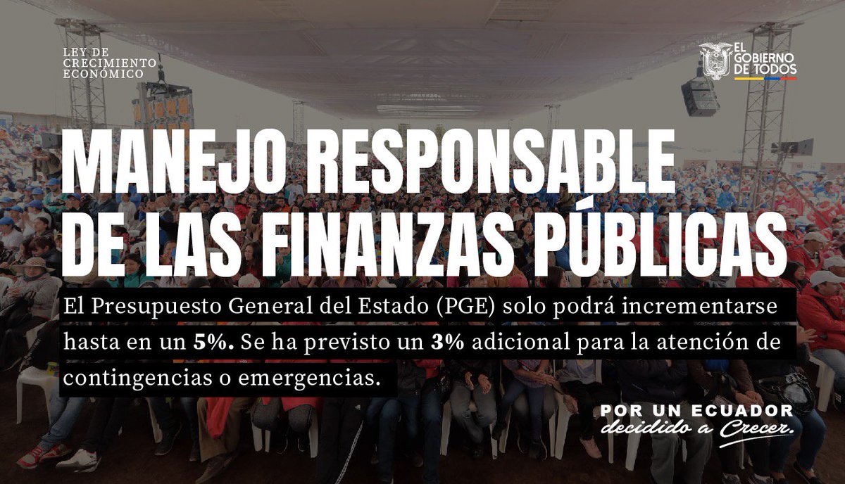 #LeyCrecimientoEconómico | En todo hogar 🏡, es indispensable manejar responsablemente el presupuesto:

- No gastar más de lo que tenemos 🚫

- Planificar el destino de los recursos 🧭

- Contar con ahorros para emergencias 🚨

- Reglas fiscales claras 📜

#DecididosACrecer