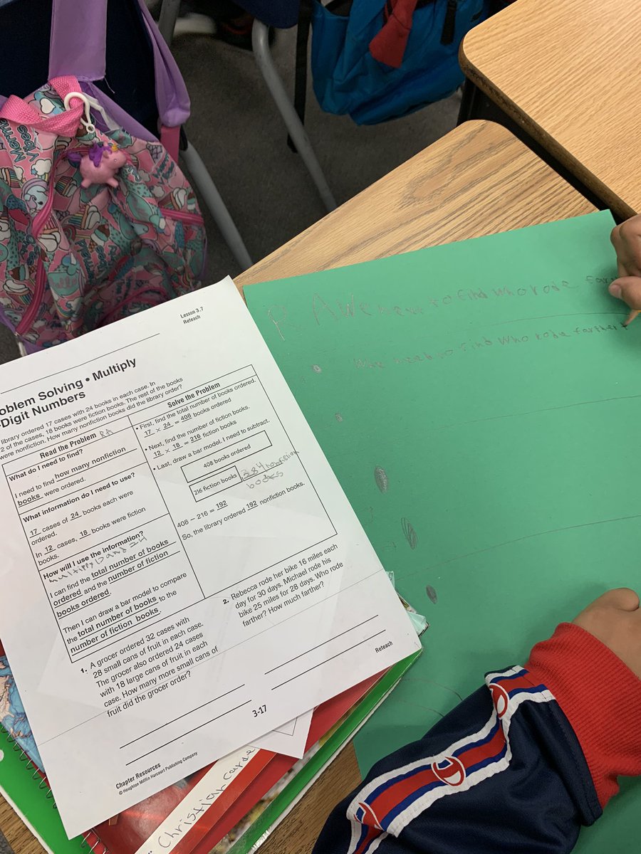 FerronFalcons's tweet photo. Shout out to Ms Wilson and her students for grappling with difficult word problems and taking the opportunity to interpret multiple representations of the solution! #productivestruggle #commoncoremath #FerronIsFlying #ccsdachieve #1forkids https://t.co/0405jqmxHn