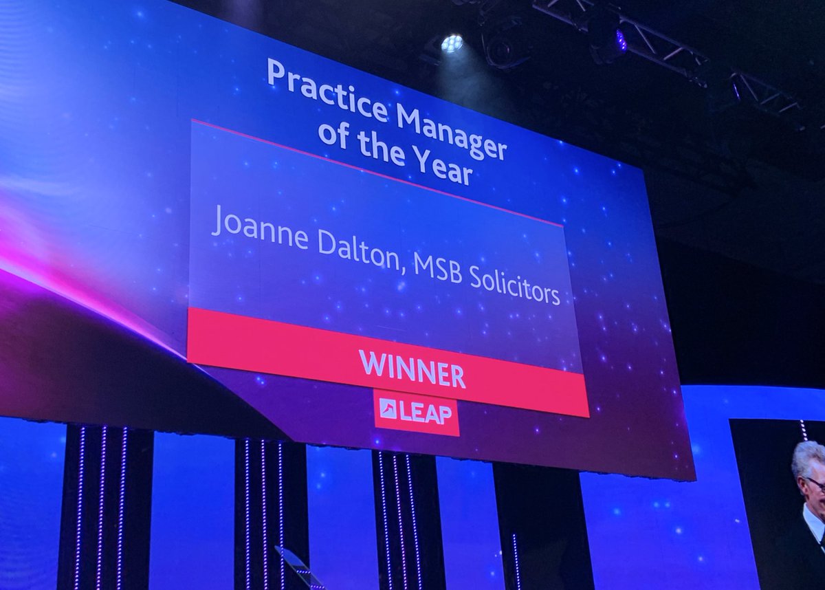 MSBSolicitors's tweet photo. She’s a winner!! #LawSocAwards’ Practice Manager of the Year 2019 is our incredible partner @Joanne5dalton! Well done, we couldn’t be more proud! So well deserved https://t.co/iRPzP6v2YD