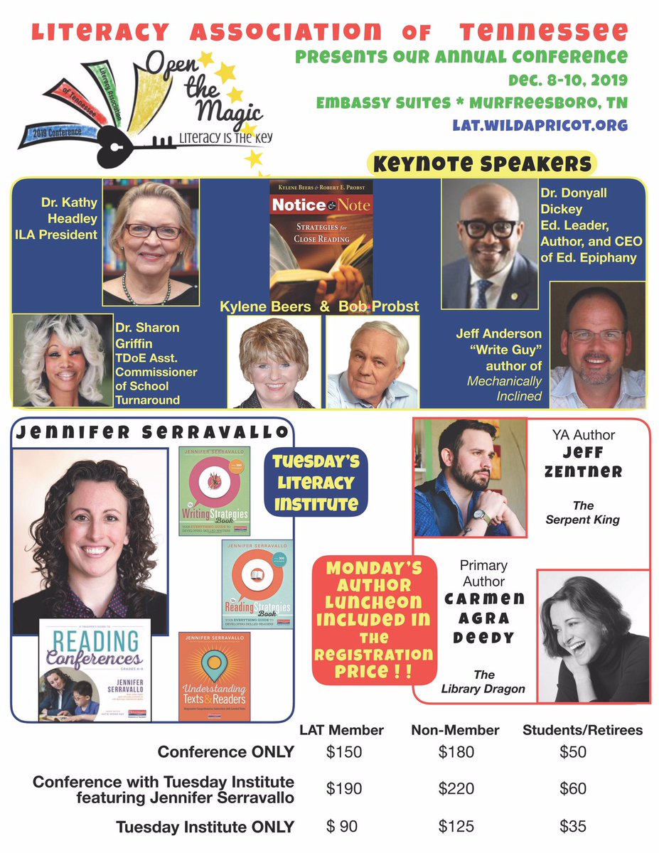 DID YOU KNOW WE HAVE AN AMAZING LINEUP OF KEYNOTE SPEAKERS??? You don't want to miss hearing from these speakers! Click link in profile to register! #tnreads19 #tnreads #tneducators #tennesseeeducators #tnteachers #tennesseeteachers