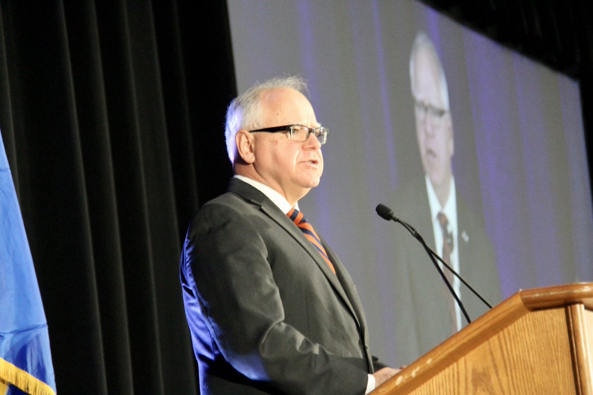 GovTimWalz's tweet photo. I was proud to join traffic safety advocates from across the state at @MNTZD. One life lost from a traffic incident is one too many. I’m grateful to everyone, from our state troopers to our engineers to our educators, for their work in keeping MN’s roads safer. #MNTZD2019 https://t.co/hAgCdVMwhY