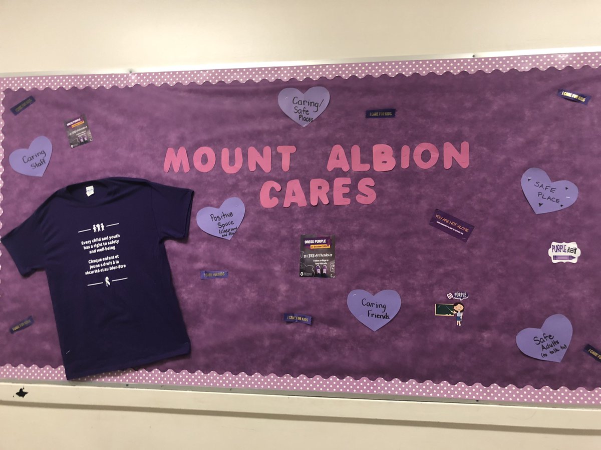 Wow <a href="/MtAlbion_HWDSB/">Mount Albion School</a>  is looking purple!!! Don’t forget to wear your purple tomorrow as we recognize that every child has a right to safety and well-being! #IBREAKthesilence #hwdsb <a href="/anggiardino/">Angela Giardino</a>