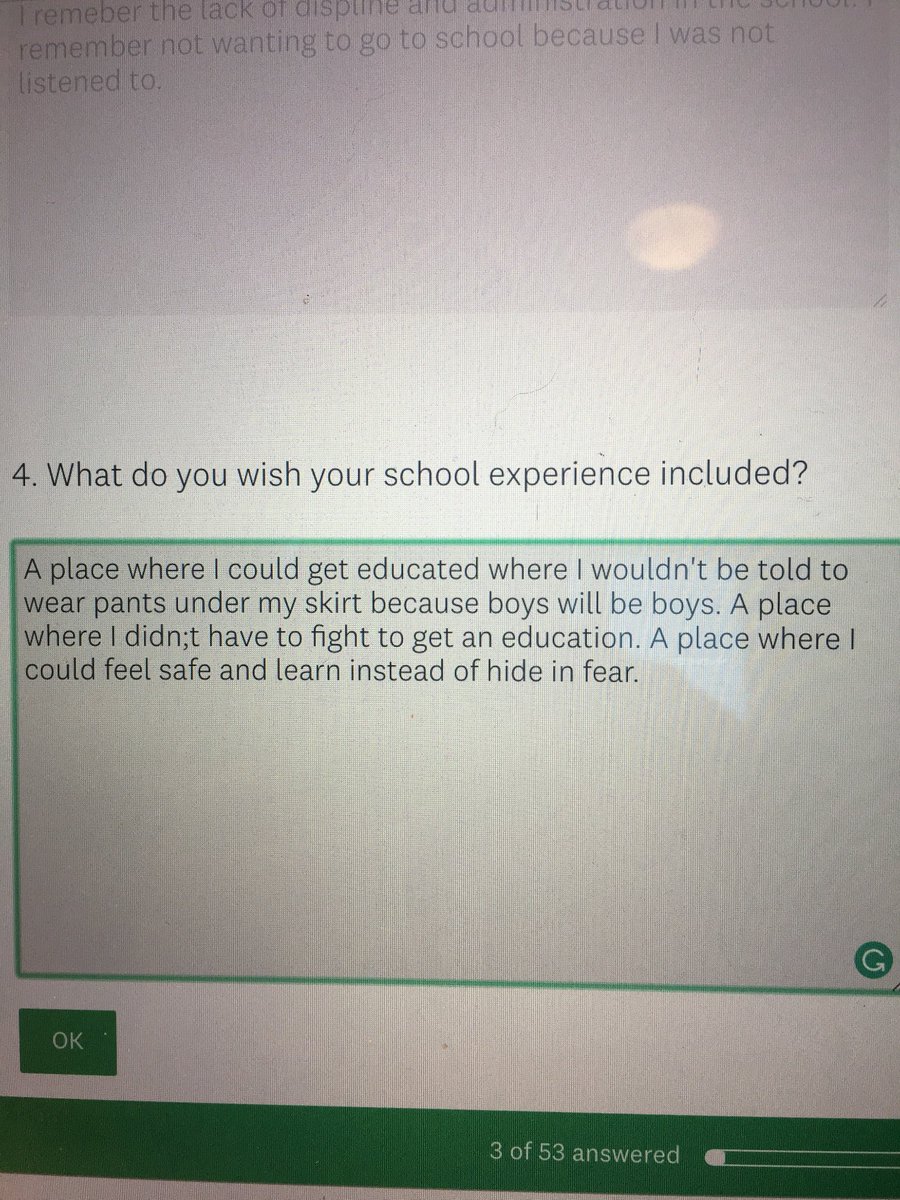 VocalizeMeToo's tweet photo. My high school asked me to take a survey so they can get their accreditation on how their alumni does after graduating. They still don’t understand I will never be their alumni maybe now they will. #MeToo https://t.co/wCMmTUmb9S