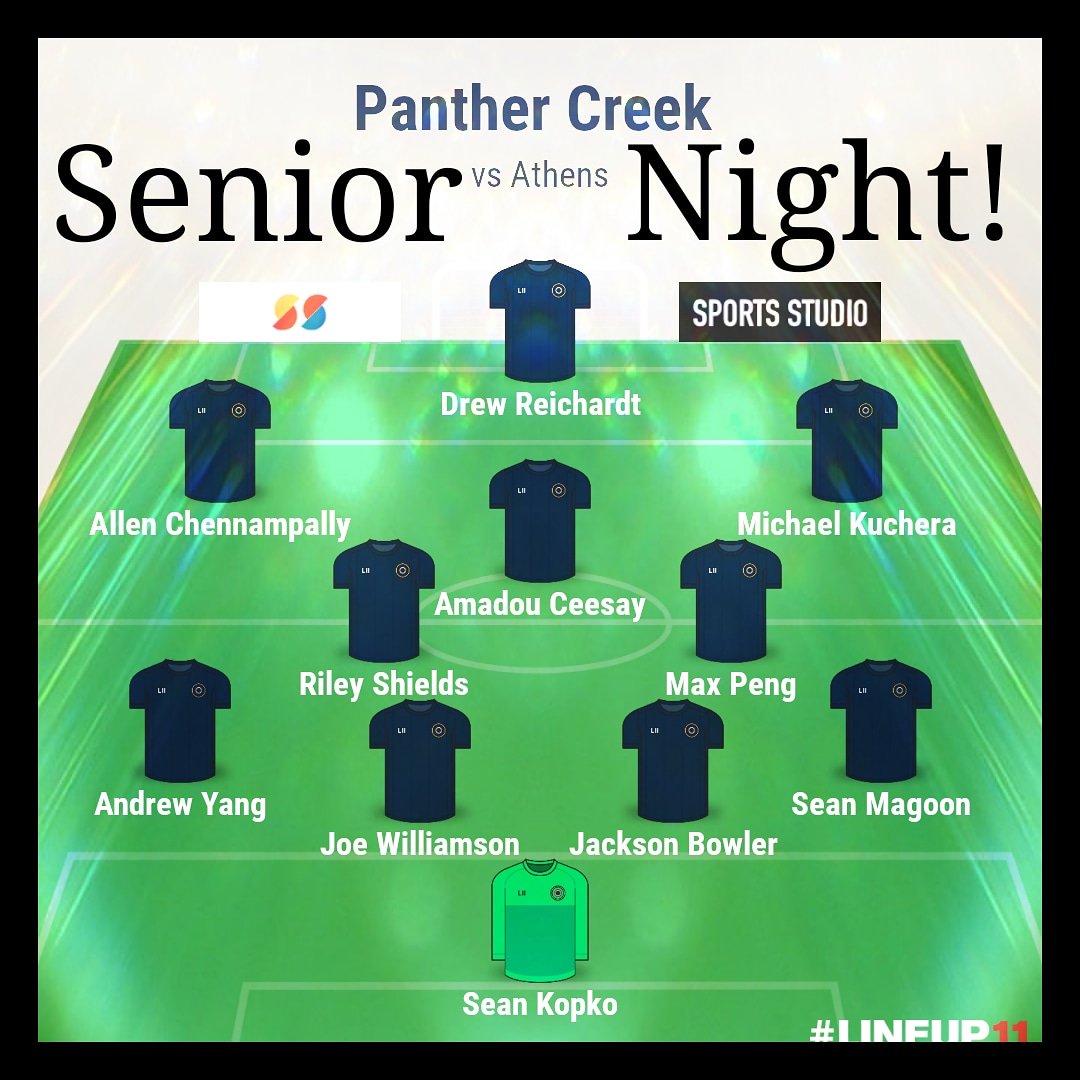 Panther Creek's Starting XI Tonight for Senior Night vs Athens