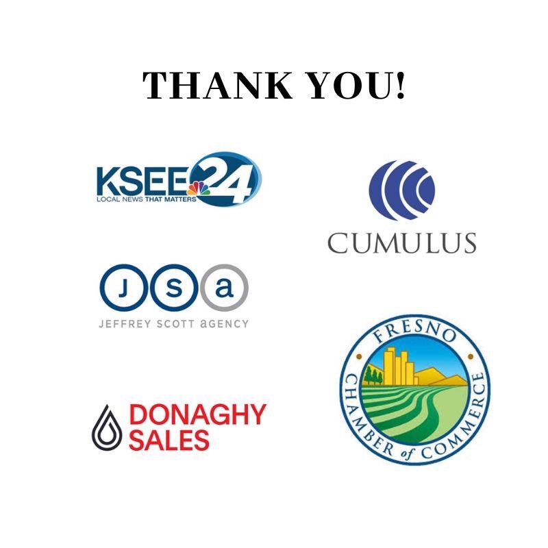 Events like Fulton St. Party would not be possible without generous support from our sponsors. We would like to extend a sincere thank you to <a href="/WeAreJSA/">Jeffrey Scott Agency</a>, Donaghy Sales, <a href="/KSEE24/">KSEE24 News</a>, <a href="/Fresno_Chamber/">Fresno Chamber of Commerce</a> and Cumulus Media. Thank you so much for your support of Downtown Fresno!