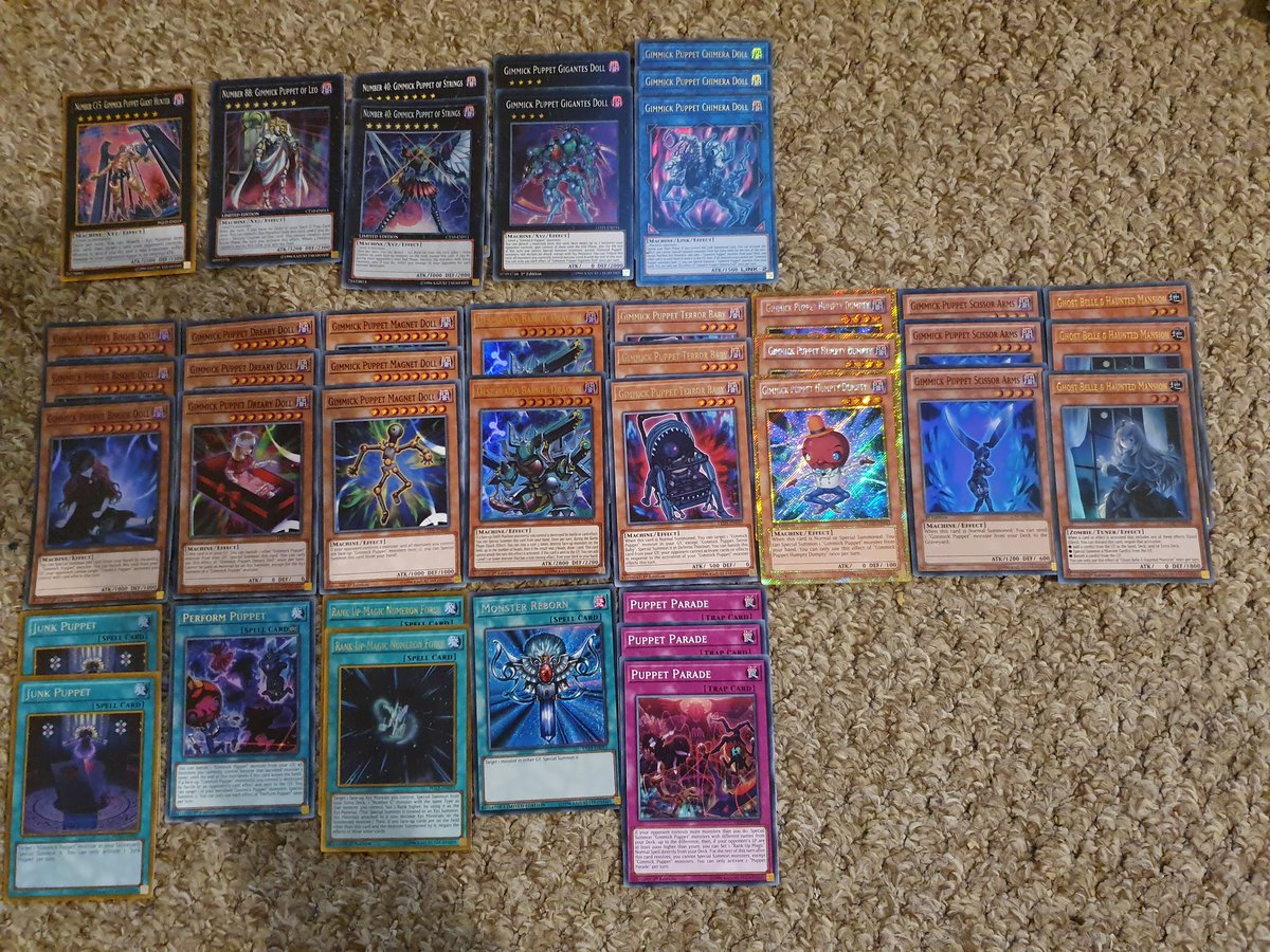 thunderojama's tweet photo. My gimmick puppet deck so far still missing cards but it's so close #yugioh #gimmickpuupet https://t.co/dpS0UPpGoO