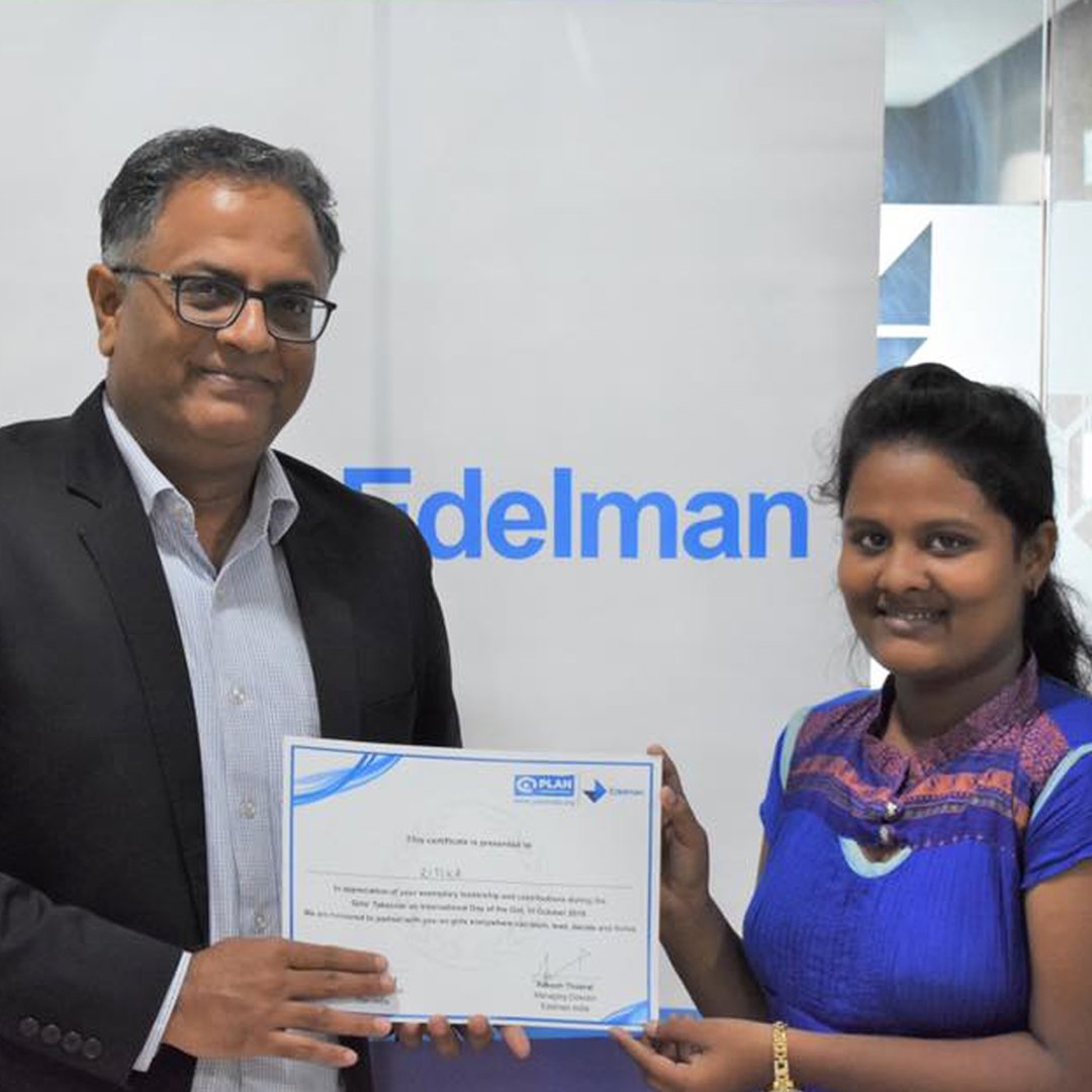 EdelmanGWEN's tweet photo. Edelman’s Delhi office participated in @planinternational ‘s #GirlsGetEqual campaign which encourages girls to act as leaders in a 'takeover’ of select companies and corps. The photos show what words can’t describe - we couldn’t be more thrilled to champion these talented women. https://t.co/PwXELcjA1h