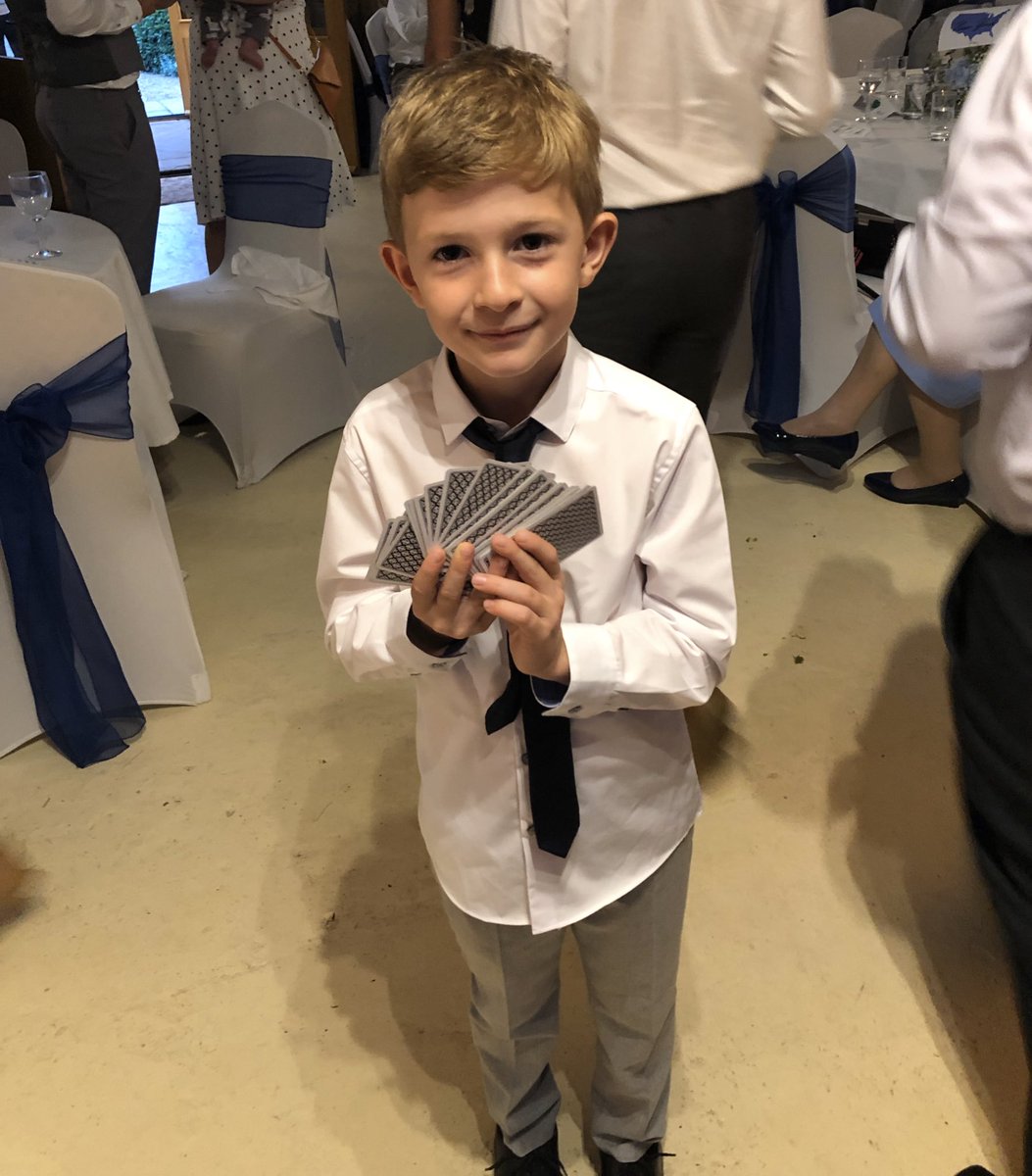 thefontpolice's tweet photo. Thanks to @SylarMagic @steverowemagic and @MagicalBones for a fantastic evening of incredible magic - it was a treat for this wannabe magician’s 8th birthday and he loved every minute of it! Wonder how many lollipops he’ll need to create a Captain America @steverowemagic ?🤣 https://t.co/7vEeq7FTVB