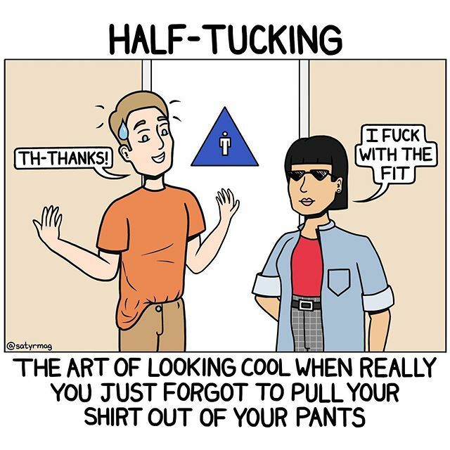 SatyrMag's tweet photo. fit check 😳 the Half-Tuck is in people, get with the program !! this incredible comic comes from the tender hands of our lovely @cpikoart 
and have many many more like this to come! just... you... wait.. 🤫 https://t.co/kiXrrb41Vg https://t.co/uyKOk1iESi