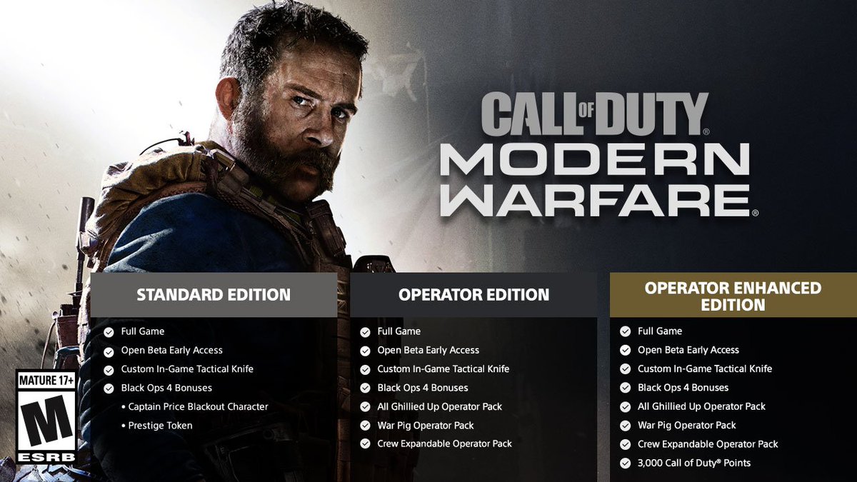 There are few different Call of Duty #ModernWarfare editions to choose from on PS4. Here’s a quick break down of each:http://bit.ly/2N8IAjb