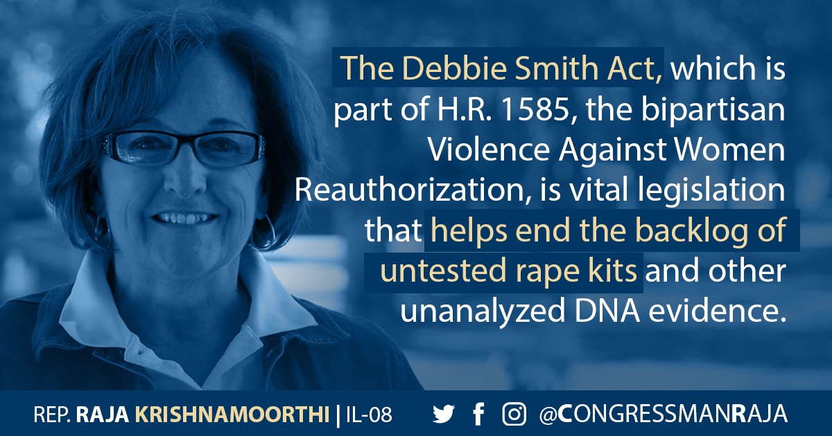 CongressmanRaja's tweet photo. Earlier this year, the House passed the #DebbieSmith Act as part of H.R. 1585, the bipartisan Violence Against Women Reauthorization Act. But since then @SenateMajLdr Mitch McConnell refuses to hold a vote on this vital legislation. Itβs time to reauthorize #VAWA19 now! https://t.co/78ra4XXoPk