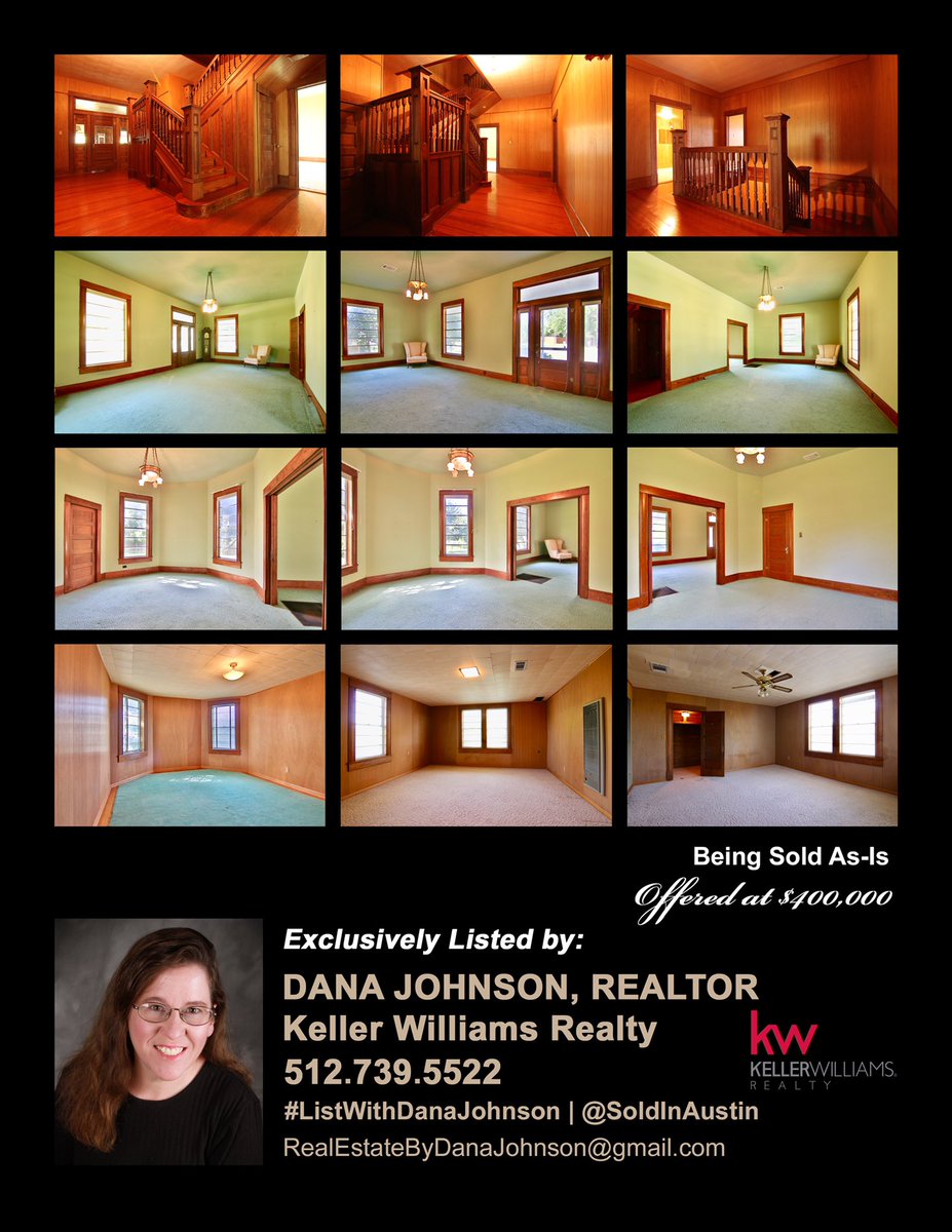 SoldInAustin's tweet photo. PRICE REDUCTION - Now offered at $350,000 - Beautifully built home from the 1910’s in Hutto’s Historic Overlay District. Call Today for a Showing | DANA JOHNSON, Realtor | Keller Williams Realty | 512.739.5522 | #ListWithDanaJohnson #HuttoTX #HistoricDesign #Investors #RealEstate https://t.co/20ityeMTRa