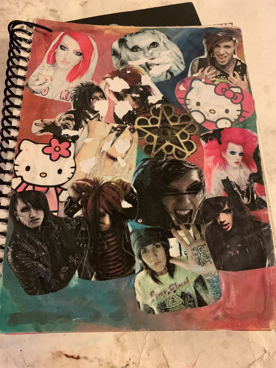 ReaderThings's tweet image. I found my high school sketch book covered in @JeffreeStar, @andyblack, and a bunch of my other favorite people! #20ninescene