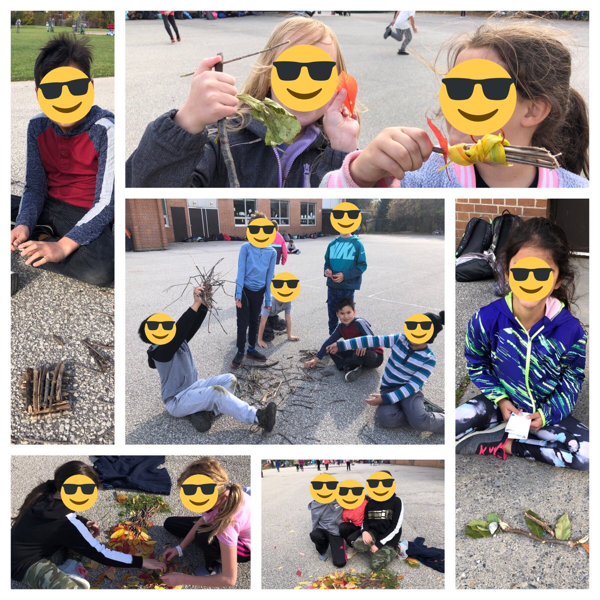 mrsnoble_simcoe's tweet photo. What a beautiful day to get outside! We used found items from our schoolyard and our imaginations to make art and structures!#TakeMeOutsideDay @LC3_TDSB @Simcoejps @EcoSimcoe @takemeoutside https://t.co/4pVEBdn1m2