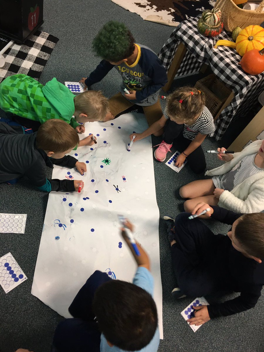 HaugRosalyn's tweet image. I’m a bit obsessed with these butcher paper activities!! So fun, thematic, and easy to differentiate!! It’s amazing what a dice, a few mini erasers and some hot dots can do!! #mathstations #butcherpaper #hotdots #differentiation #1lisd #kinder