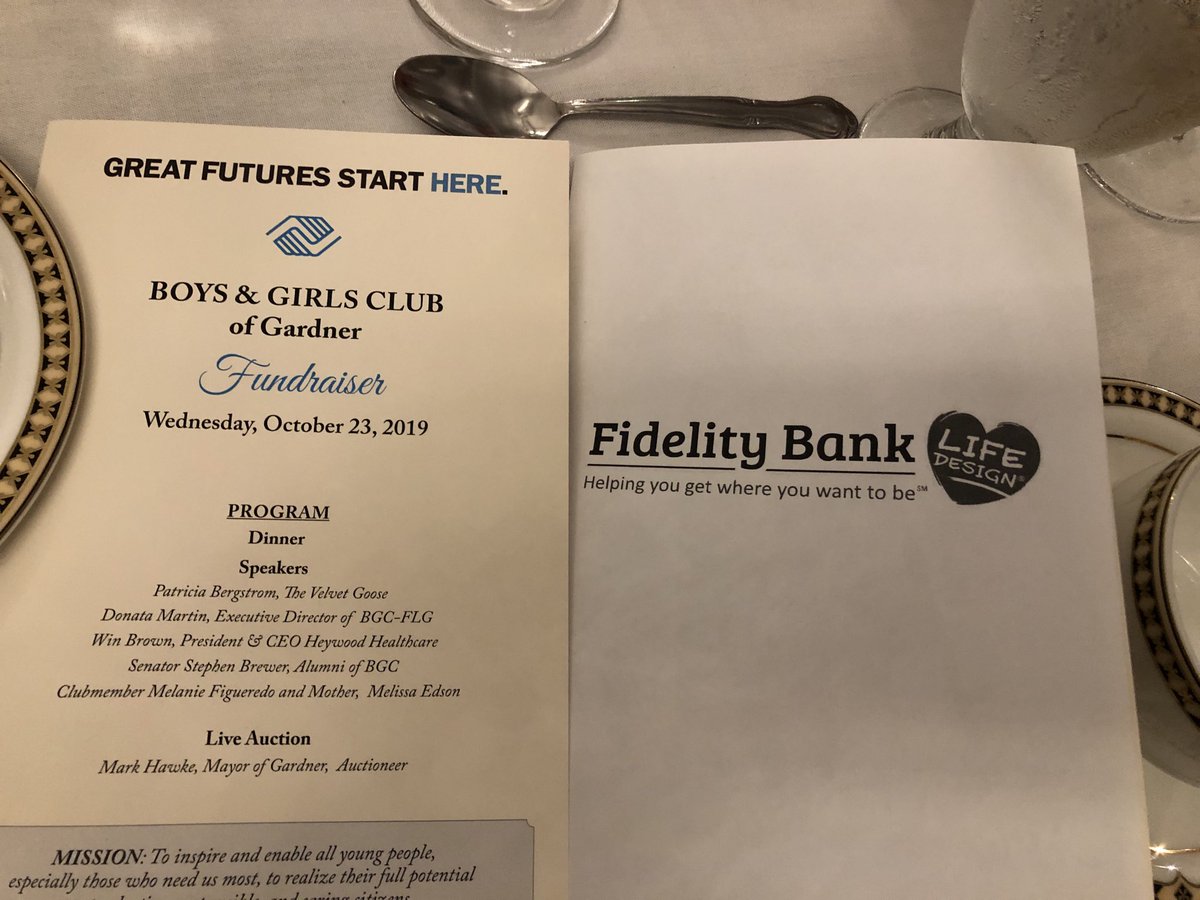 Beautiful event supporting the Boys &amp; Girls Club of Gardner doing great work in this wonderful community. ⁦<a href="/FidelityBankMA/">Fidelity Bank MA</a>⁩