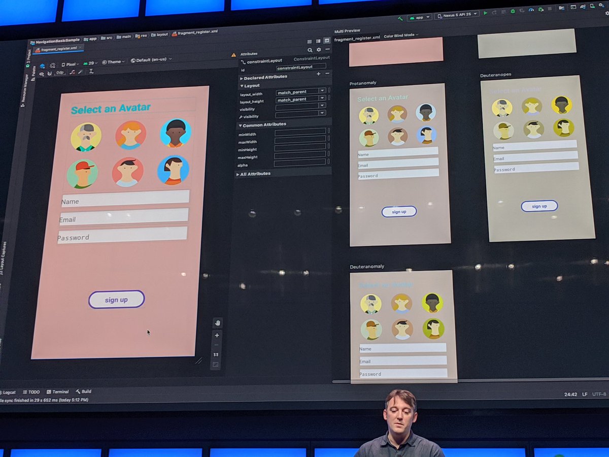 Android studio 4.0 has a new preview for color blindness so you can check if your contrasts in your app are ok. 👏👏👏