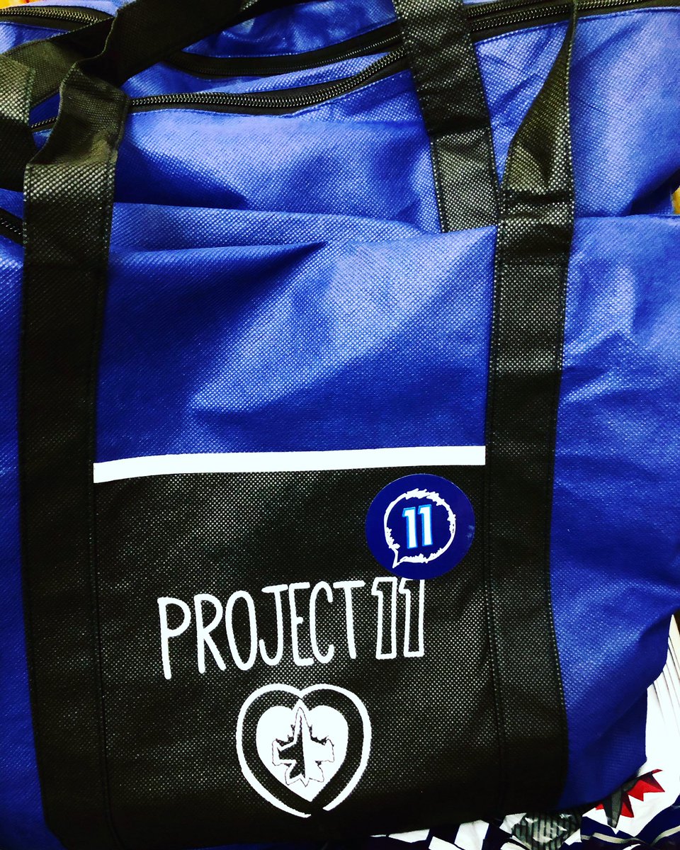 jennmarieco's tweet photo. So excited that these Project 11 bags are going out to teachers at RVS tomorrow who are implementing the awesome program focused on Mental Health in their classrooms @NHLJets #borderlandsd https://t.co/nw8YHicsxT
