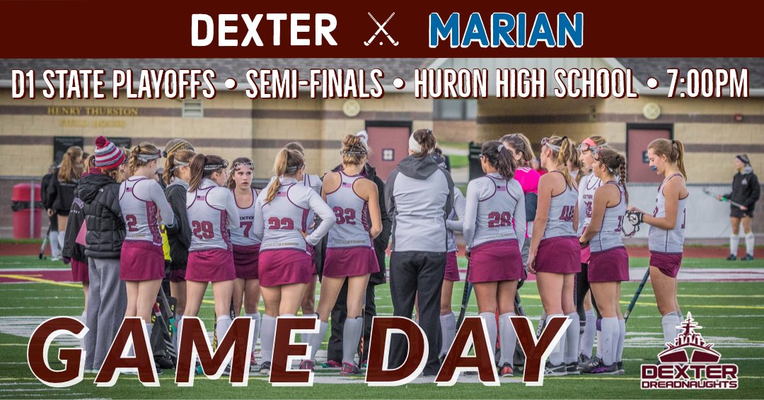 Coach_Maki_PE's tweet photo. GAME DAY - D1 State Semi-Finals 

🏑 | Dexter vs. Marian 
📍 | Huron High School
🗓 | October 24, 2019
🕖 | 7:00pm

#DreadStrong 💪 #RisingTide 🌊 https://t.co/LLvkQ8BZlo
