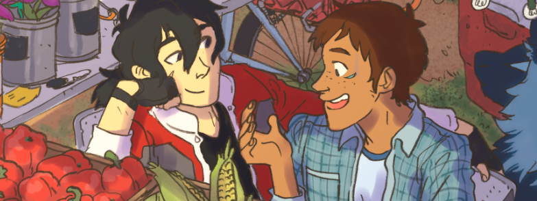 hewwo please scope my preview of my piece for <a href="/beginningklzine/">❤️💙 @ LEFTOVERS</a> the zine is full of beautiful lush art and I CANT WAIT!! Preorders open on Nov 5!