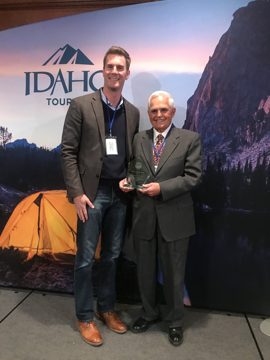Congratulations to Tom Nicholson with Roaring Springs Water Park and Wahooz Family Fun Zone for receiving Governor Brad Little's Lifetime Achievement Award in Recreation and Tourism #icort2019