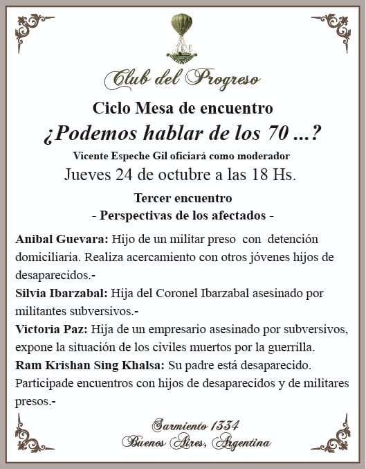 SilviaIbarzabal's tweet photo. Más allá de la confusión en la invitación que adjunto,acerca del asesinato de mi padre (secuestrado y asesinado por Organización Armada ERP), los invito a interesante mesa de diálogo. @curroDDHH @nrGloria @gkd_rimada @EleJovina @AfavitaCordoba https://t.co/G8nwFbP1se