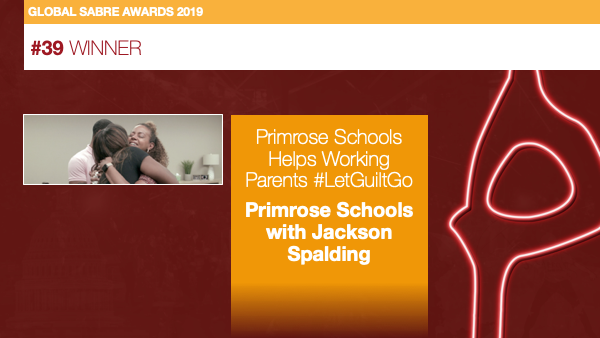 Provoke_News's tweet photo. #GlobalSABRE19 Winner #39 Primrose Schools Helps Working Parents #LetGuiltGo—Primrose Schools with @jacksonspalding https://t.co/6R3hFoHOHY