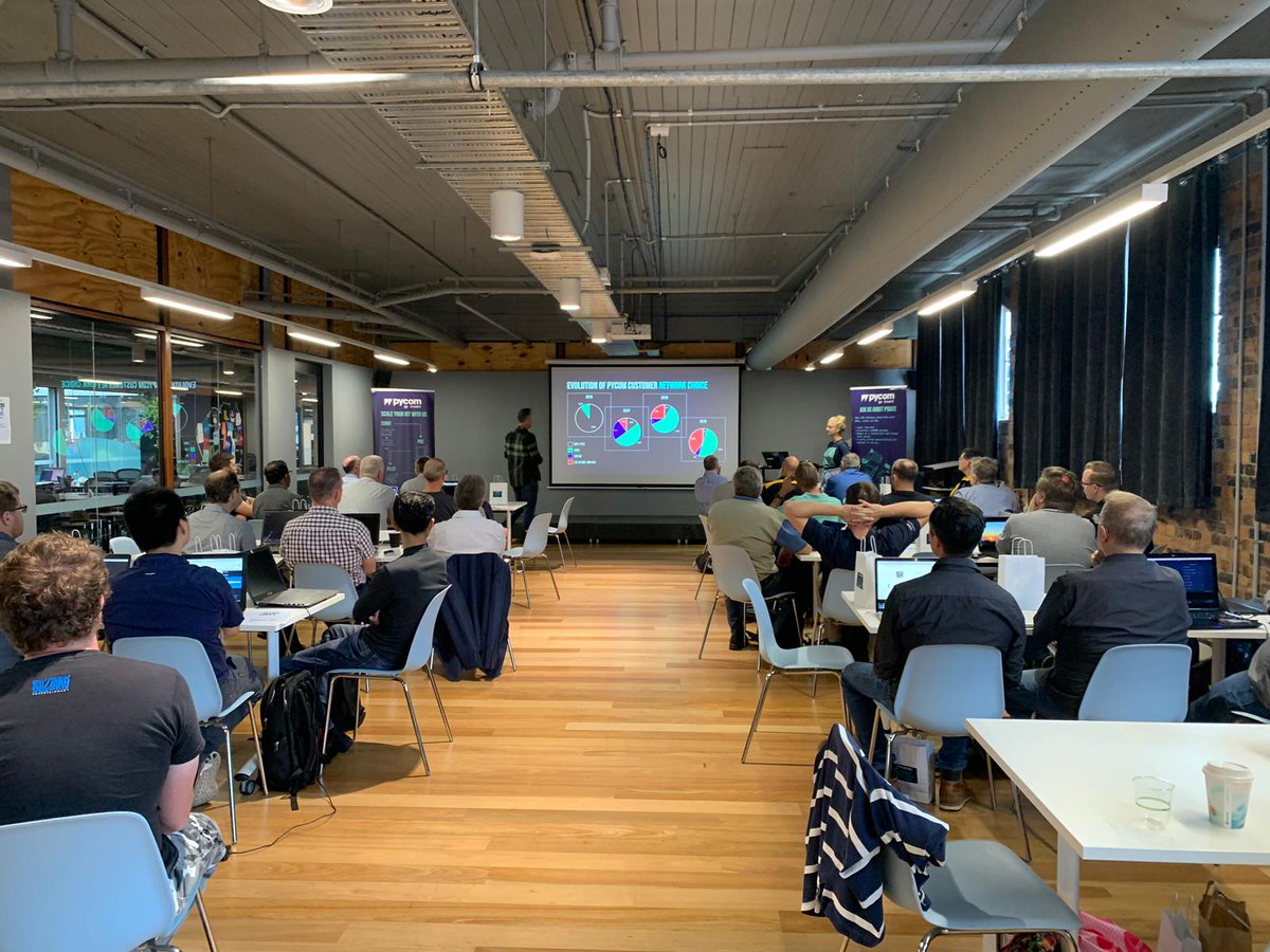 SGWirelessIoT's tweet image. And we are off! Thank you to @RiverCityLabs for their fab venue. It's a full house here and we are getting ready to set up the #FiPy modules! Very exciting!