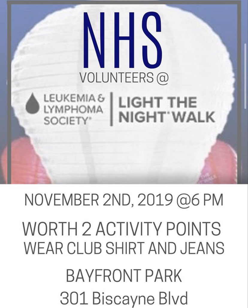 NHSMater's tweet photo. Hi members! Just a reminder to sign up for light the night walk on November 2. This activity is worth 2 POINTS. It’s a wonderful event and we encourage u to participate. If u need help registering, make sure to check the mater ig for instructions. Hope to see u all there! 🌟💙✨ https://t.co/DwmJnKmDfV