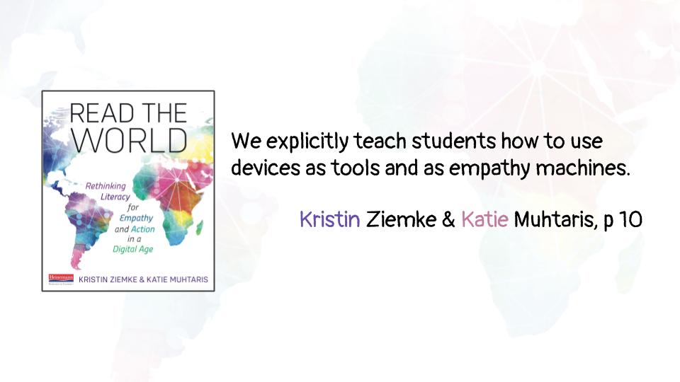 What if we taught students to use these devices 💻📱 as EMPATHY MACHINES? What if we taught students how to use digital tools to hear and understand the stories of others? Have we done our due diligence in teaching students to use these tools for GOOD? #ReadTheWorldNOW #SEL