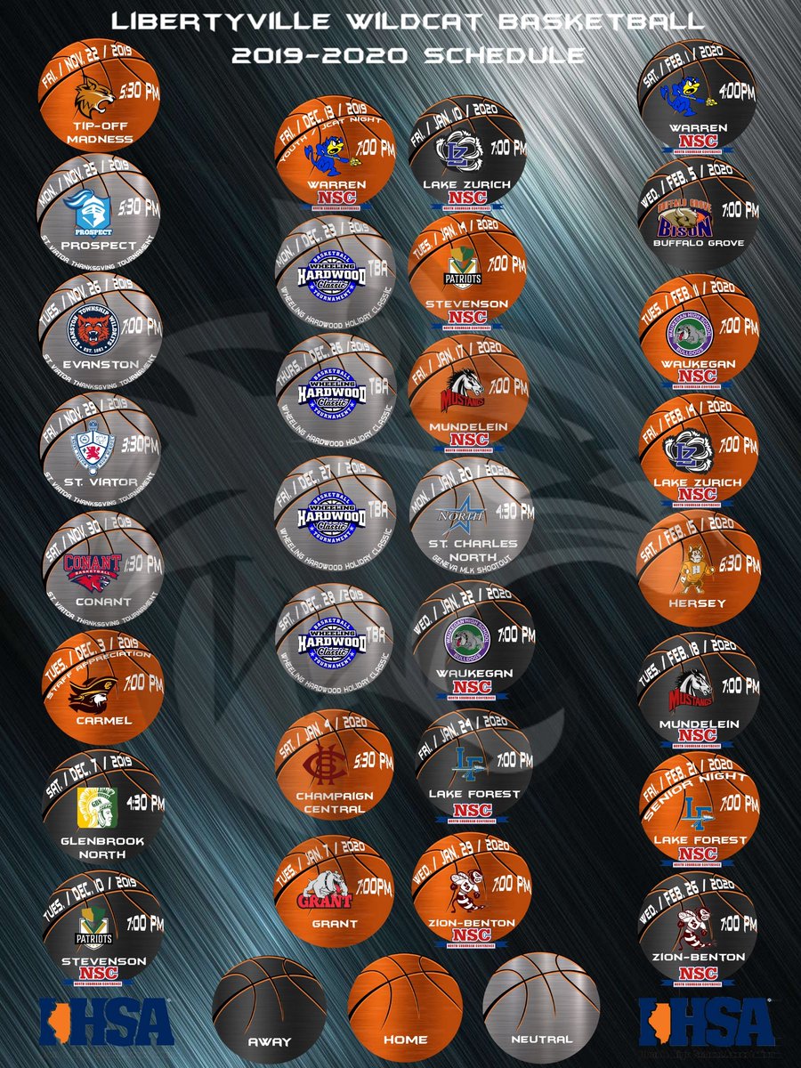 Here is your Libertyville Wildcats Basketball 2019-2020 Schedule! #lvillehoops